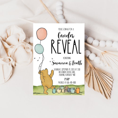 Classic Winnie the Pooh Gender Reveal Invitation Have You Etsy