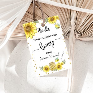 You Are Sweet As Honey Favor Tag, Thank You Tags, Gift Tags, Personalized, A102