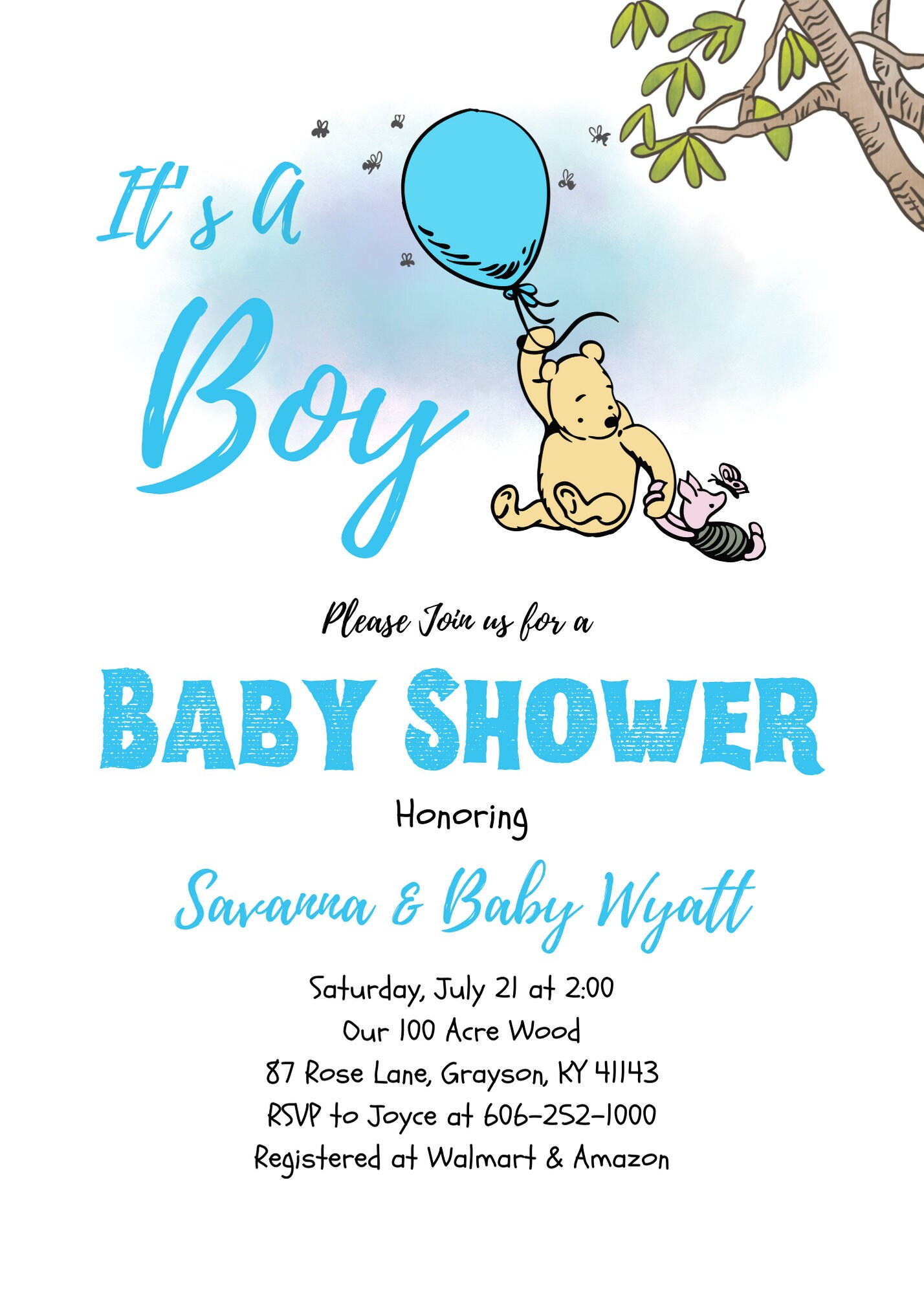 Winnie the Pooh Baby Shower Invitation Pooh and Piglet Etsy