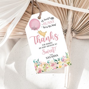 Winnie The Pooh Thanks For Making My Baby Shower So Sweet Favor Tags, Thank You Tags, Baby Shower Tags,  Digital, Personalized, A100