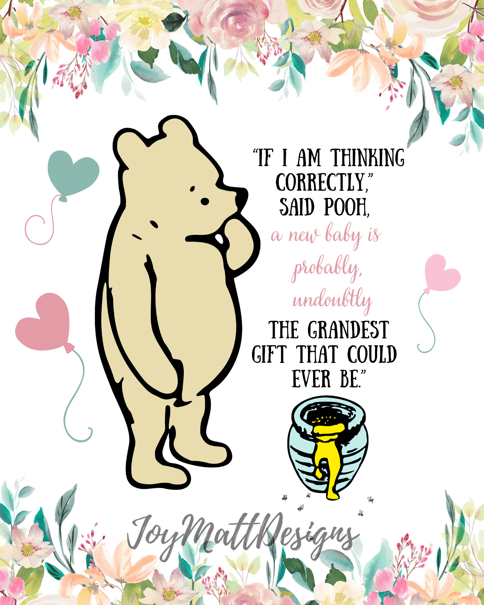 Classic Winnie The Pooh Quote Nursery New Baby Baby Shower Etsy