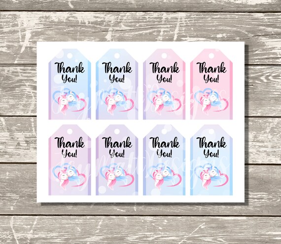 Magical Unicorn Thank You Tags Printable Gift Tags Baby - Etsy