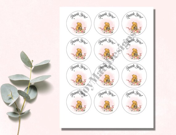 108PCS Pooh Kisses Stickers - Mini Candy Labels For Baby Showers & Birthday Parties