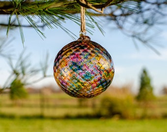 Sunset Diamond Facet Glass Ornament