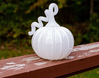 All White Glass Pumpkin