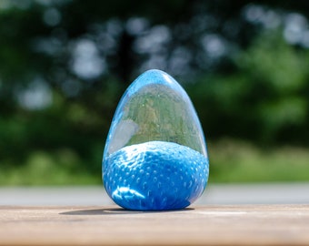 Pastel Blue Glass Egg