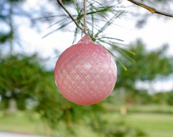 Bubblegum Pink Diamond Facet Glass Ornament