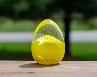 Bright Yellow Glass Egg