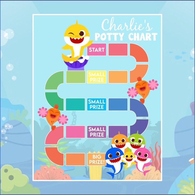 Custom Baby Shark Potty Chart Etsy