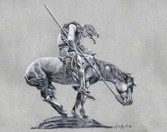 Original Hand Painted Native American Warrior And Horse End Etsy