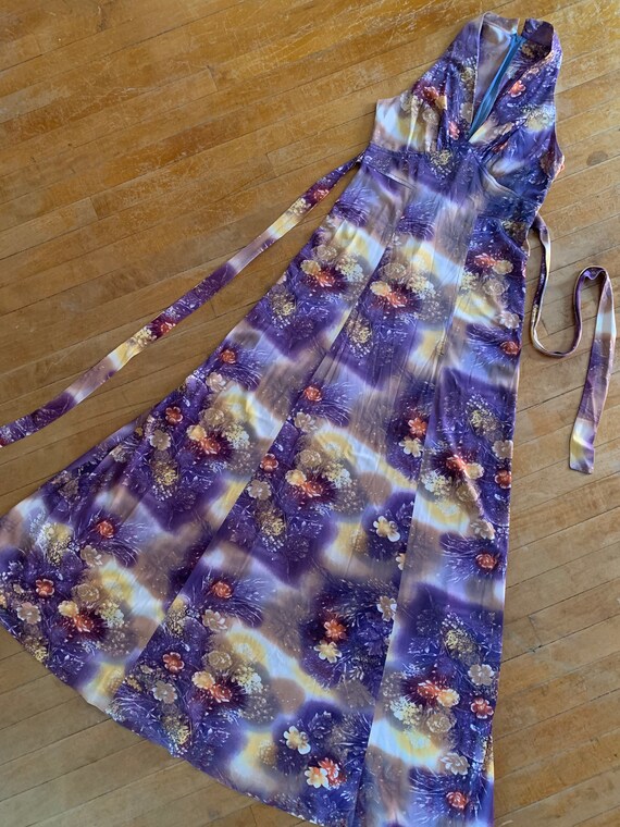 1970s polyester maxi dress - image 8