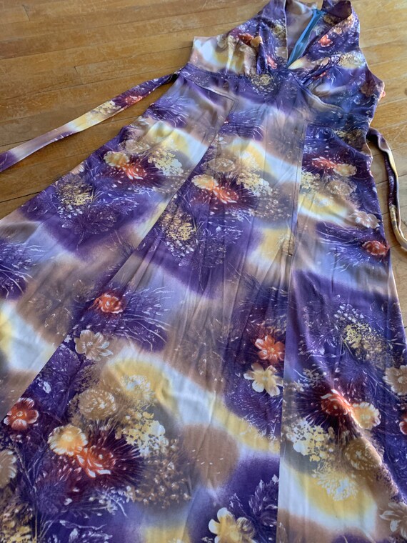 1970s polyester maxi dress - image 7