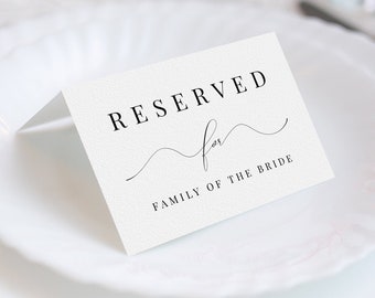 Reserved for Seating Card Printable Reserved Sign Reserved Seat