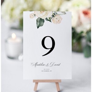 Printable Rose Table Numbers Wedding Table Numbers Template - Etsy