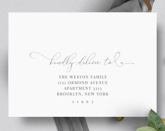 Wedding Envelope Address Template - Printable Wedding Envelope Template, Calligraphy Address Labels, OM-021, Editable Envelope Template