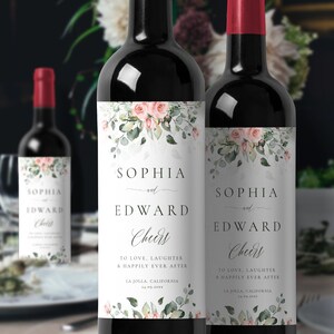 Printable Wedding Wine Labels Template Personalized Wine - Etsy