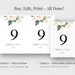 Printable Rose Table Numbers Wedding Table Numbers Template - Etsy