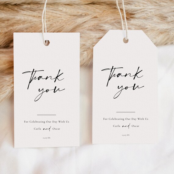 Modern Favor Tag Template Printable Minimalist Wedding Favor - Etsy