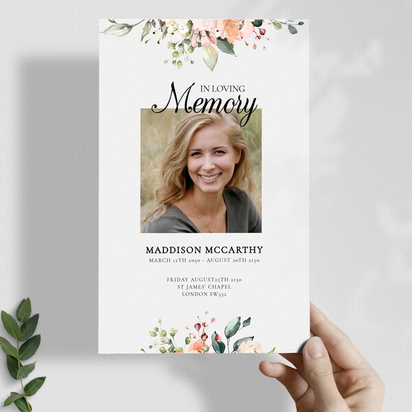 Funeral Mass Booklet Template - Etsy
