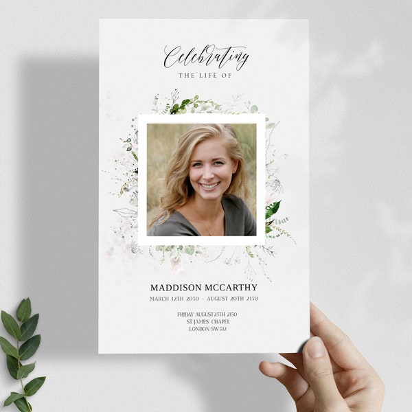 Funeral Program Template, Memorial Service Program, Catholic, Mass, Order Of Service, OM-001, Printable, Editable, Woman, Booklet, Obituary