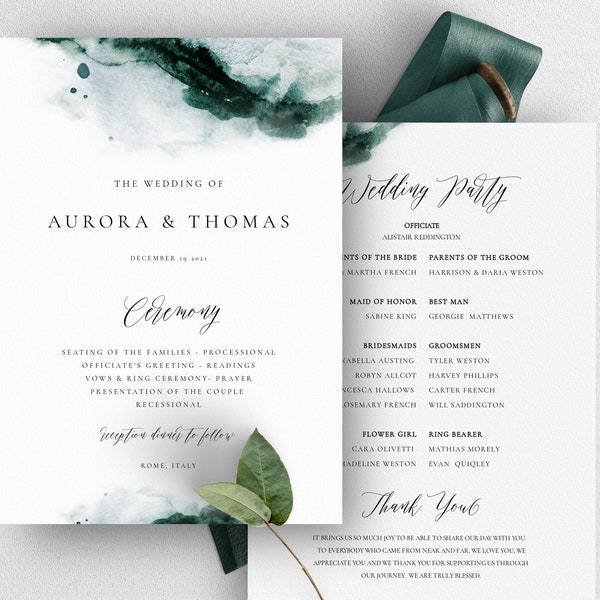 Green Program Template - Etsy