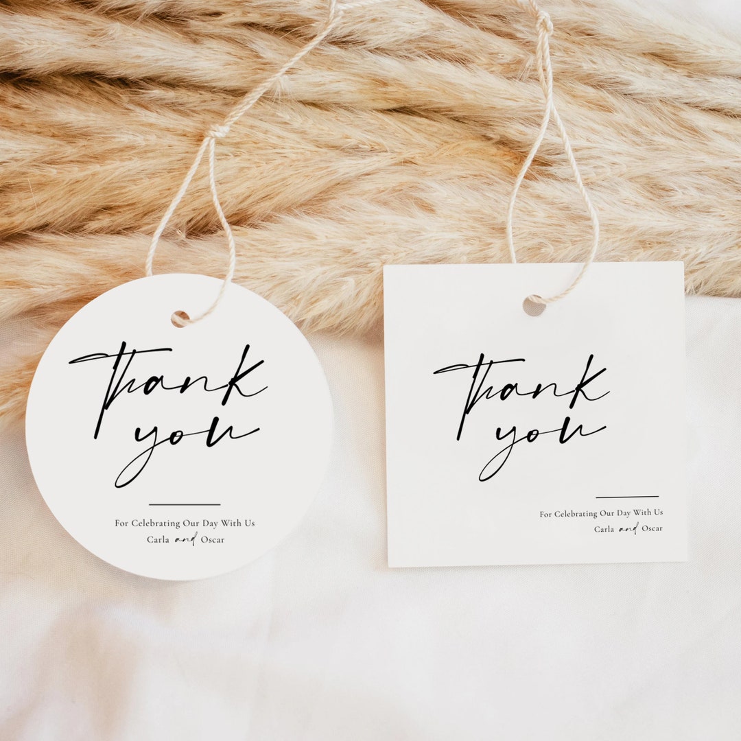 Modern Favor Tag Template, Printable Minimalist Wedding Favor Label ...