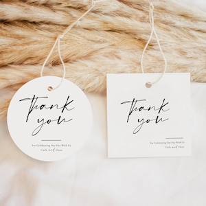 Modern Favor Tag Template, Printable Minimalist Wedding Favor Label ...