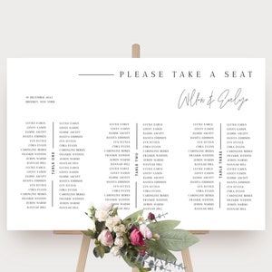 Wedding Seating Chart For Long Table, Banquet Wedding Seating Chart, Wedding Seating Plan, Wedding Table Plan, OM-055, Printable, Download image 6