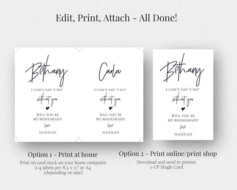 Bridesmaid Proposal Wine Label Template Printable Bridesmaids | Etsy