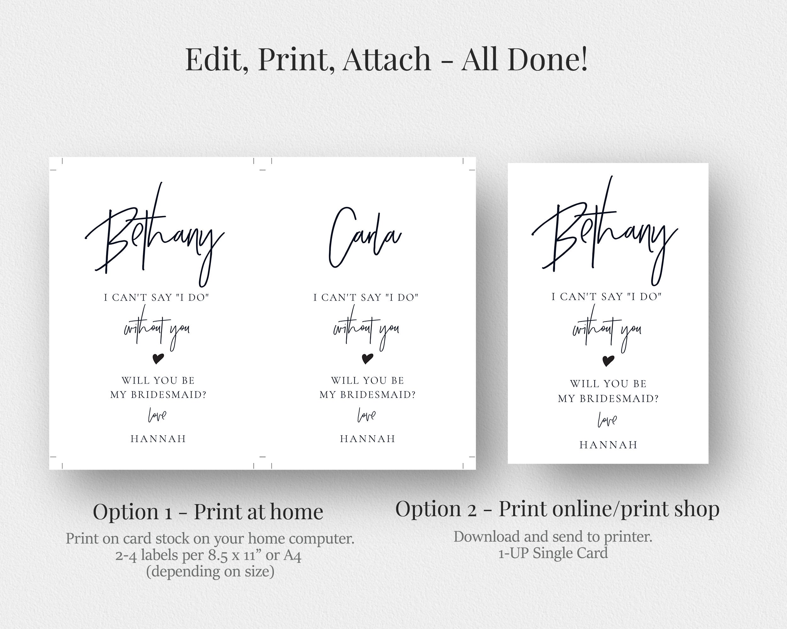 Bridesmaid Proposal Wine Label Template Printable Bridesmaids | Etsy