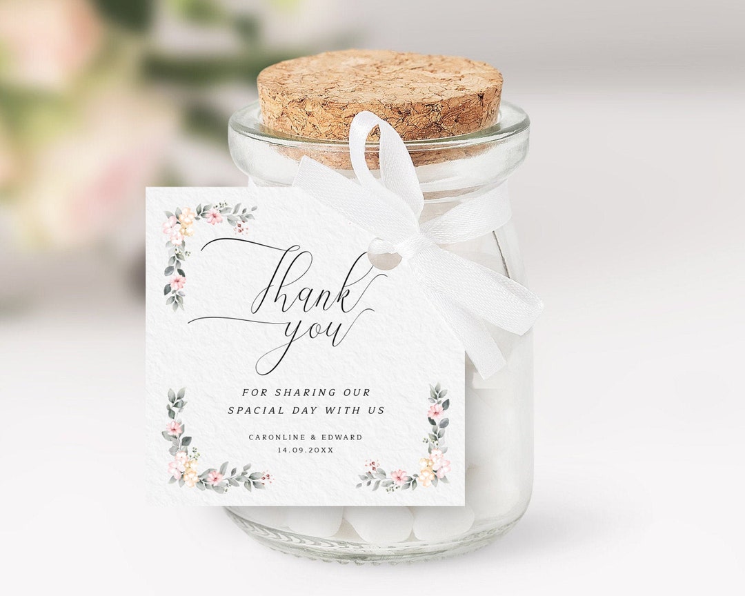 Wedding Favor Tag Template Printable Floral Wedding Favor - Etsy