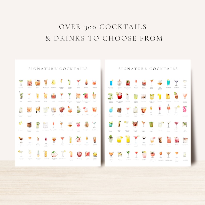 Printable Signature Cocktails Sign Bride Groom Cocktails - Etsy