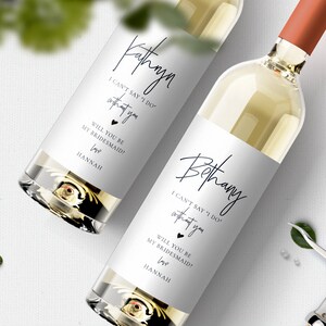 Bridesmaid Proposal Wine Label Template, Printable Bridesmaids Wine ...