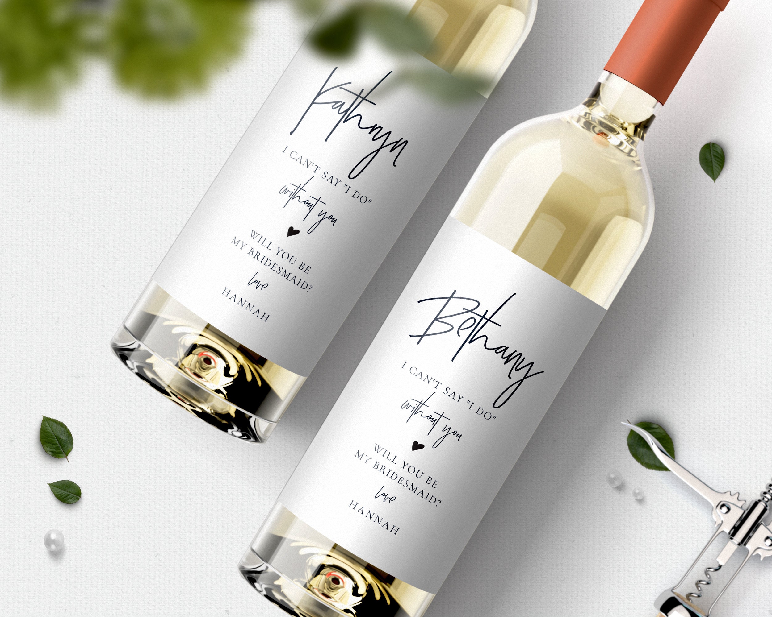 Bridesmaid Wine Label Template Free Printable