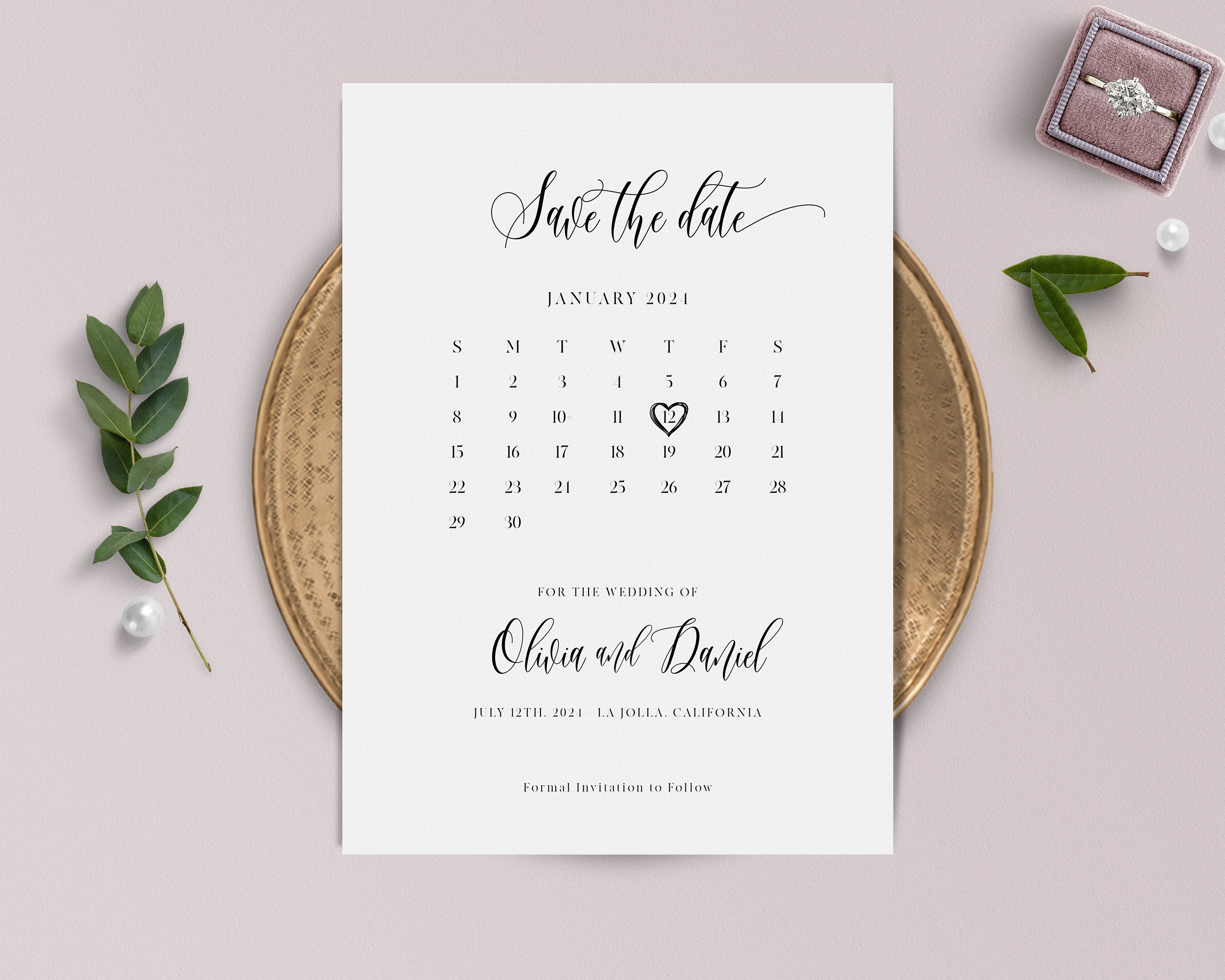Calendar Save the Date Template, Printable Invitation, Editable Cards,  Digital Template, Download, Wedding, Cheap, Dates, OM-053, Photo - Etsy