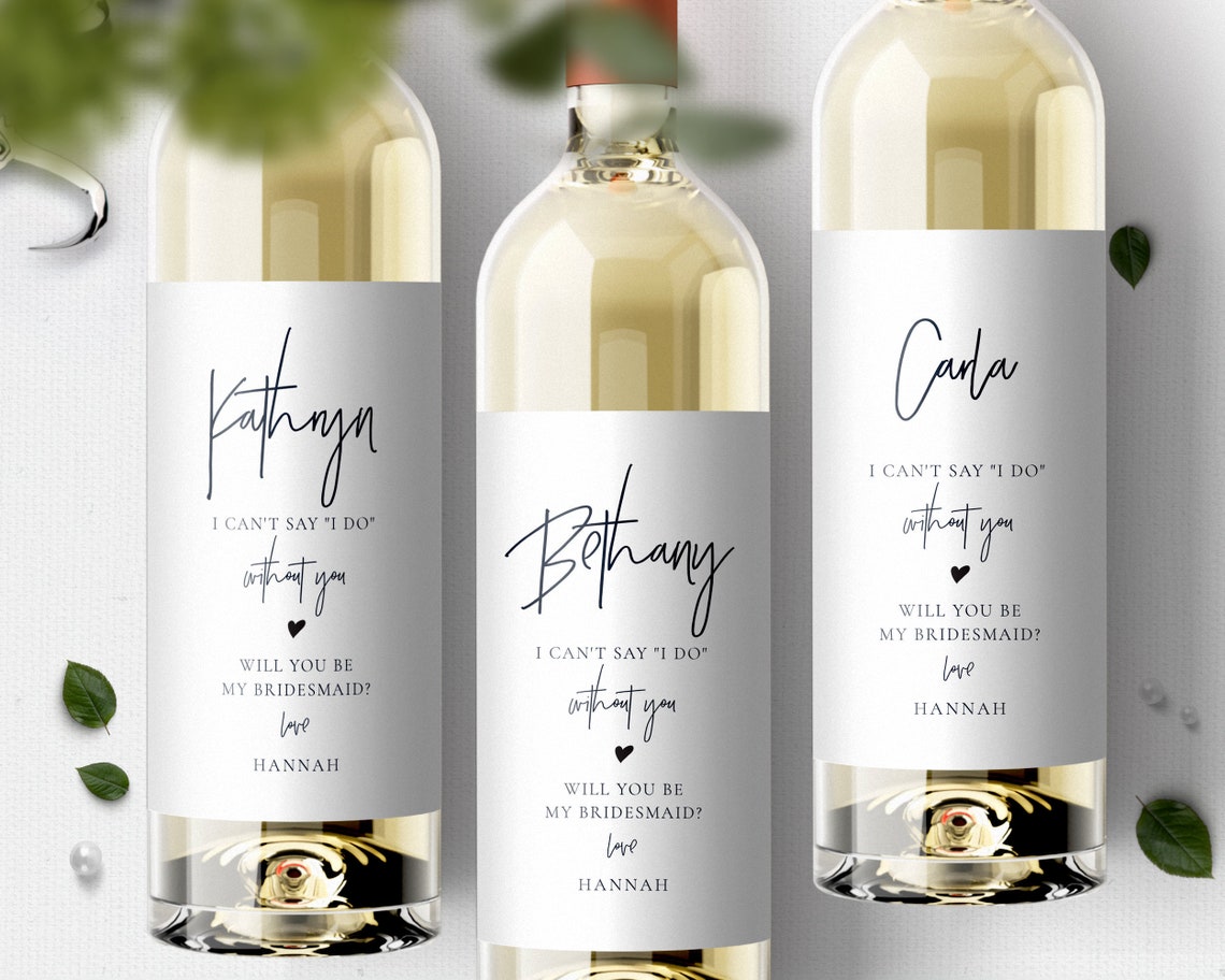 Bridesmaid Proposal Wine Label Template Printable Bridesmaids | Etsy