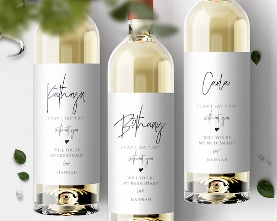 Bridesmaid Proposal Wine Label Template Printable Bridesmaids | Etsy