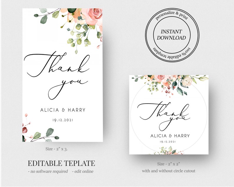 Wedding Favor Tag Template Printable Wedding Favor Label - Etsy