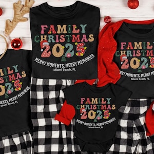 Matching Family Christmas Personilized Shirts,Family Pajamas Shirt Gift,Christmas 2025 Travel tshirt for mom dad kids baby,chrismas party