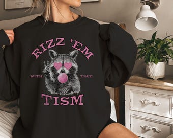 Raccoon Funny Sweatshirt, Cute Raccoon Bubblegum Meme crewneck, Comfort Color Retro Raccoon tshirt gift, Raccoon trash panda sweater shirt