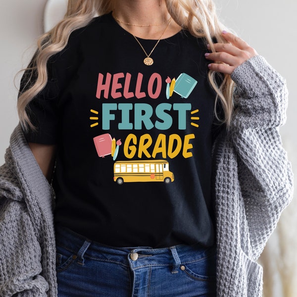 First Grade Teacher Shirts 1st Grade teacher Tshirt Elementary Teacher Back to School 2021 Grade Level 1st Team Cute Teacher First Day Shirt