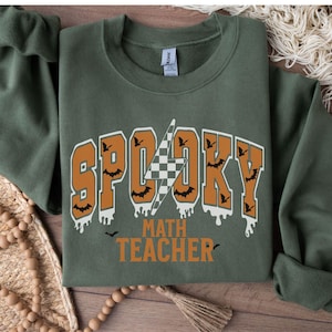Spooky Sweatshirt For Math Teachers, Halloween Gift tshirt for Math Teachers,Spooky Teacher Comfort colors shirt, Math Teacher Halloween tee