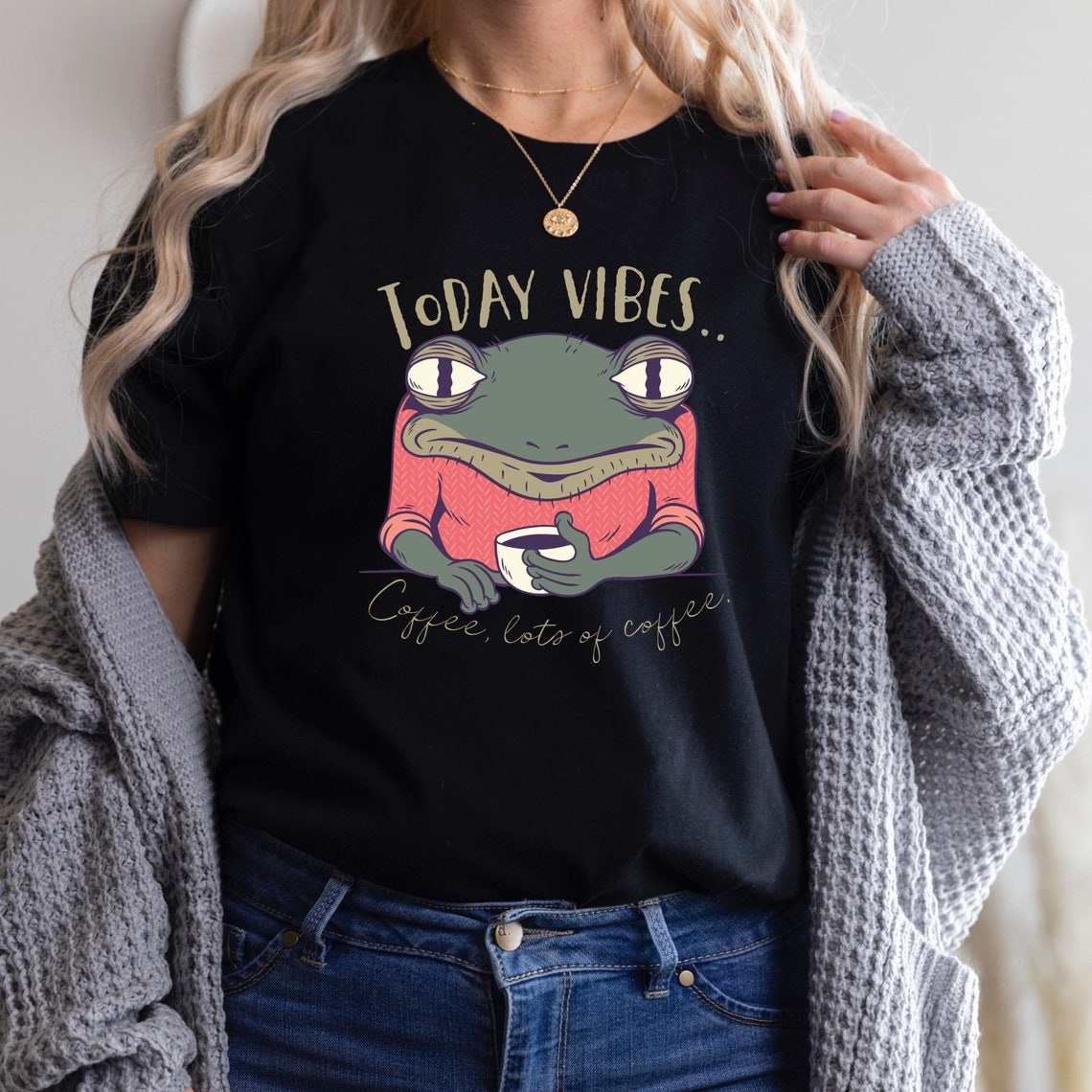 PLITI Make-up-Tasche Mit Frosch-Motiv & Spruch „I‘m A Frog“ – Lustiges Geschenk Für Frosch-Liebhaber, Wasserdichter Canvas
