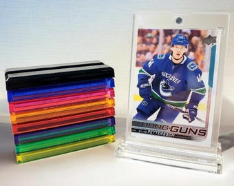35pt One Touch Magnetic Case Display Stand Base Premium Acrylic for Sports, TCG, Pokemon & MTG