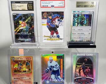 5 Pack, PSA, CGC, BGS, Toploader & 35 pt One Touch Magnetic Acrylic Display Stand, Premium Quality (Card and Case not included)