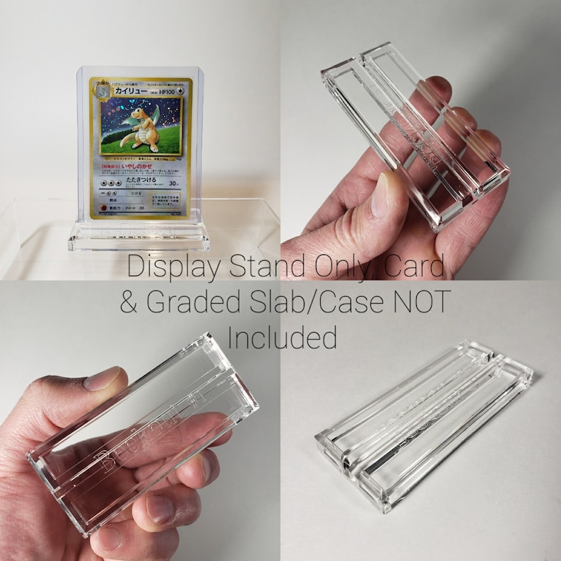 Card Stand fits Toploader, Semi Rigid Holder, Sleeved Blister Pack Acrylic Display Stand Card and Case not included image 2