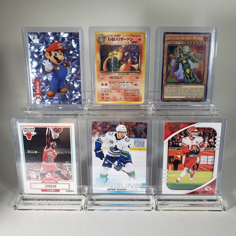 Card Stand fits Toploader, Semi Rigid Holder, Sleeved Blister Pack Acrylic Display Stand Card and Case not included image 4