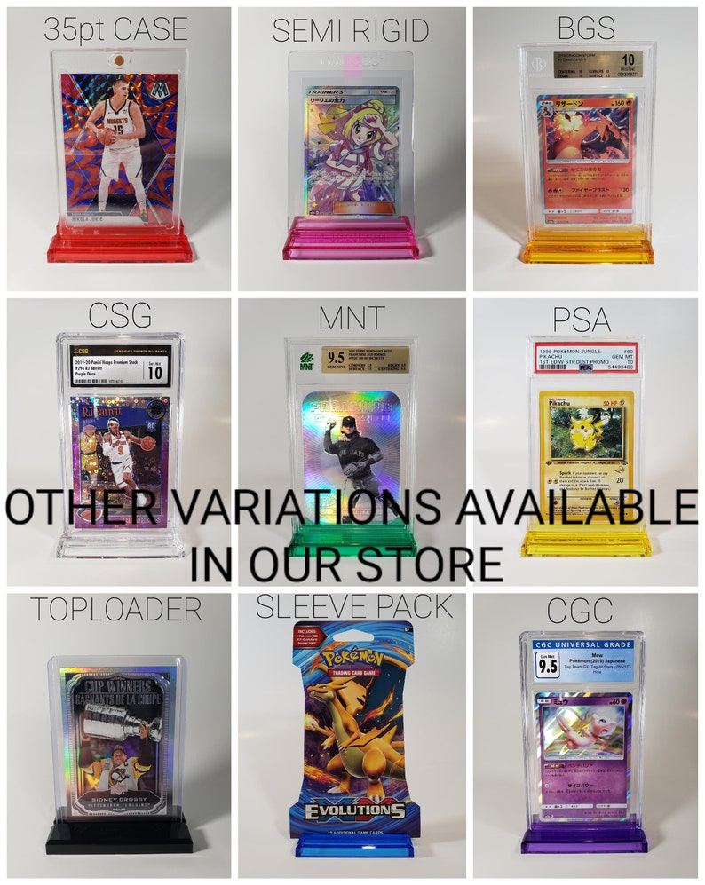 Card Stand fits Toploader, Semi Rigid Holder, Sleeved Blister Pack Acrylic Display Stand Card and Case not included image 9