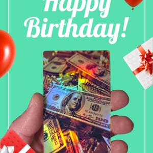 Adesivo in vinile personalizzato per carta di credito/debito con foto. Gold and Cash