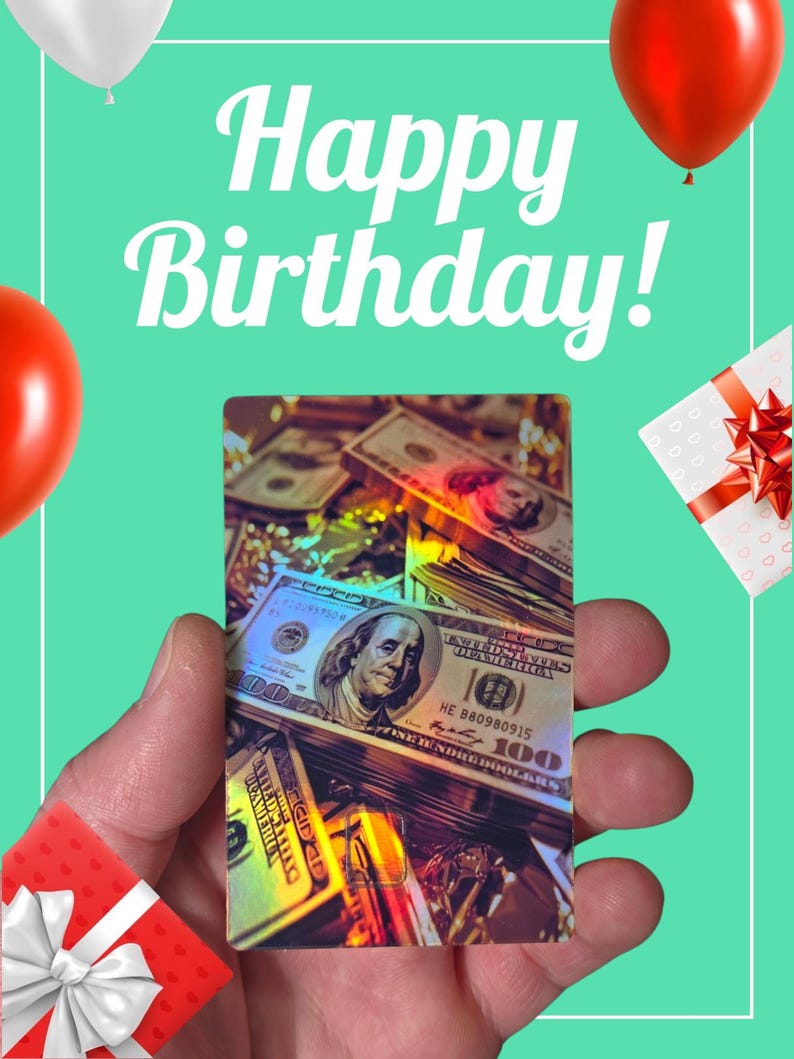 Adesivo in vinile personalizzato per carta di credito/debito con foto. Gold and Cash